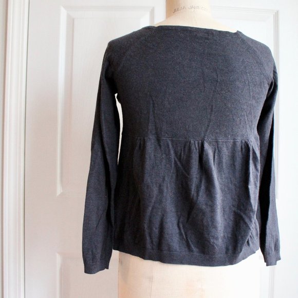 Massimo Dutti Cotton Cashmere Blend Empire Waist Cardigan Navy Blue Size M - Picture 3 of 10